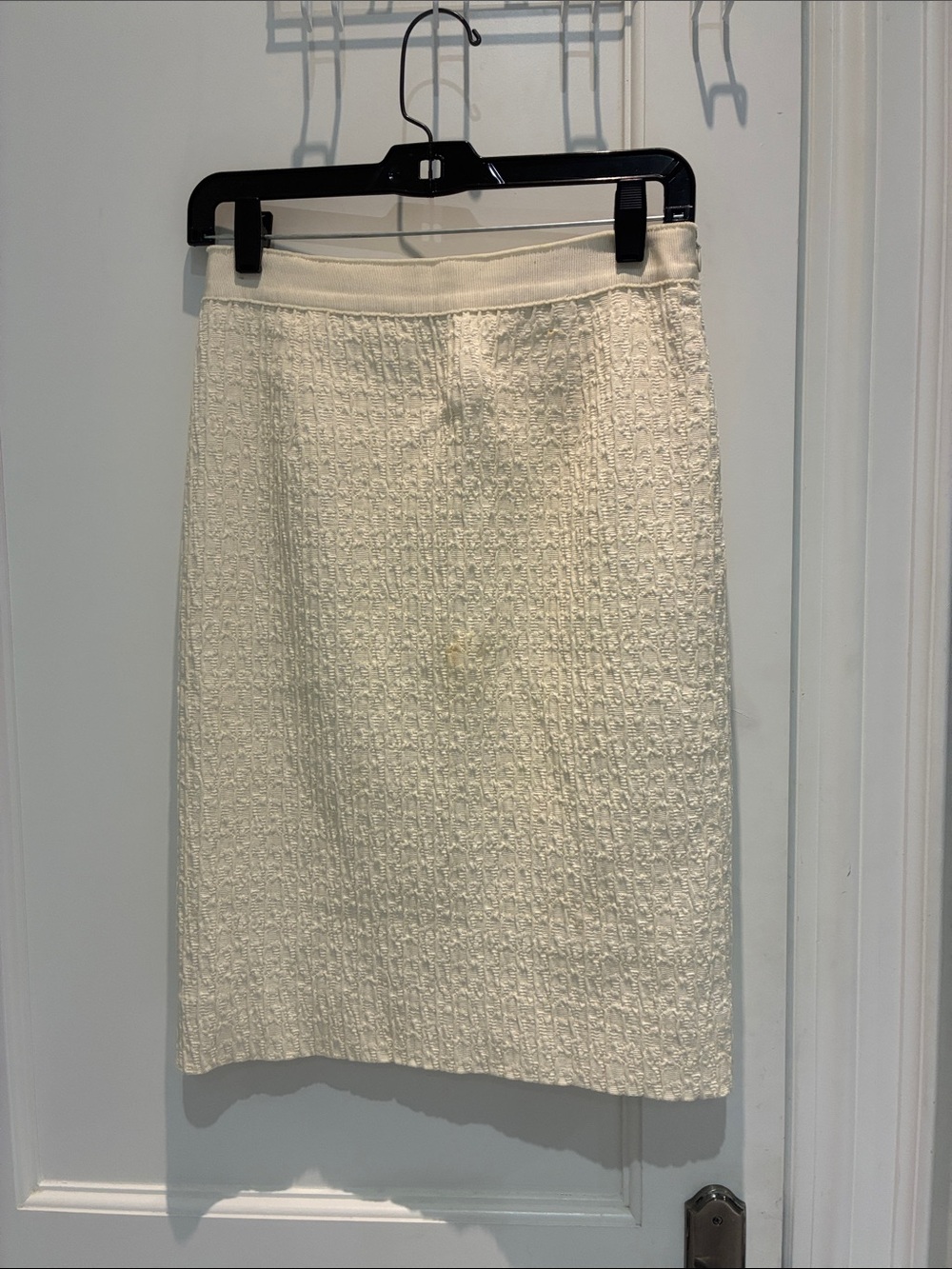MOSCHINO CHEAP AND CHIC Cream Textured Jacquard Pencil Skirt Size 8 ⭐️